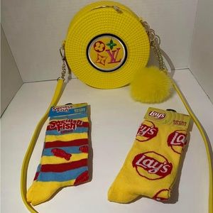 Custom jelly purse and 2 novelty socks